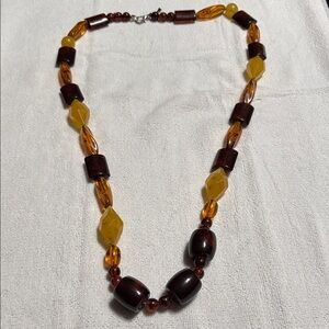 Amber-Tone Mixed Bead Necklace - Women Jewelry